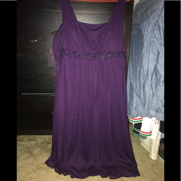 purple empire waist dress